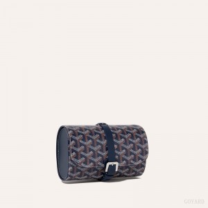 Goyard DOUBLE TRAVEL WATCH CASE Marineblå Blå | PMQY2353