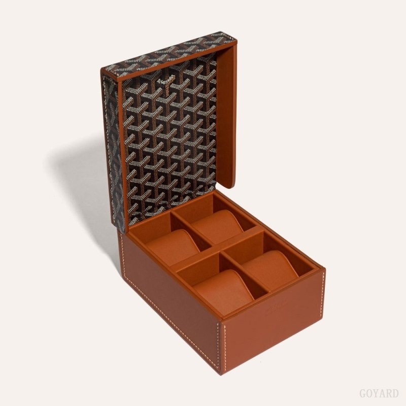 Goyard 4 WATCH CASE Svarte Brune | TJDW0289