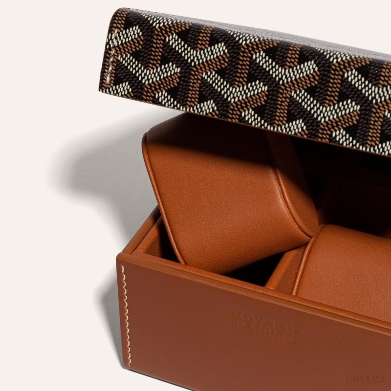 Goyard 4 WATCH CASE Svarte Brune | TJDW0289