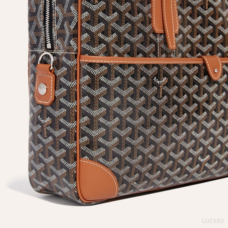 Goyard Ambassade MM Document Case Svarte Brune | ZEFE2726