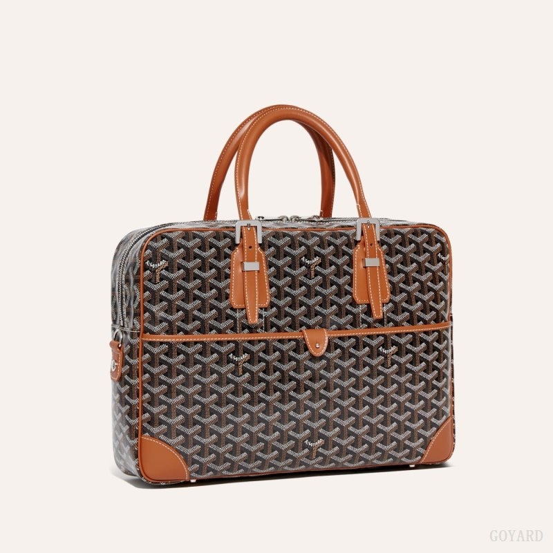 Goyard Ambassade MM Document Case Svarte Brune | ZEFE2726