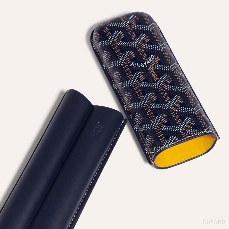 Goyard CHURCHILL 2 CIGAR CASE Marineblå Blå | VWXE7298