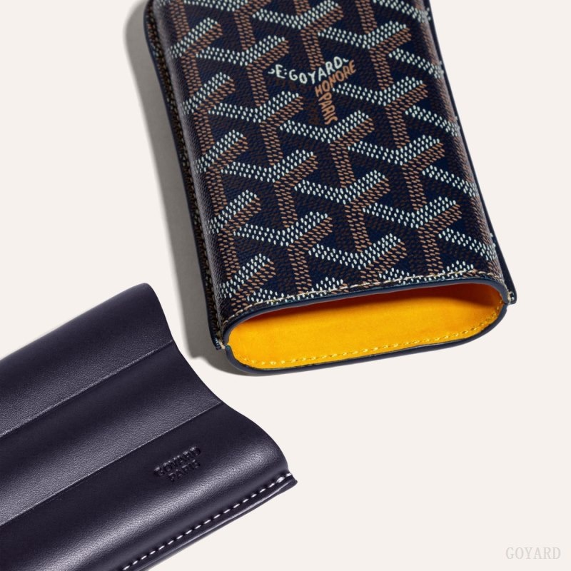 Goyard CHURCHILL 3 CIGAR CASE Marineblå Blå | RUON8402