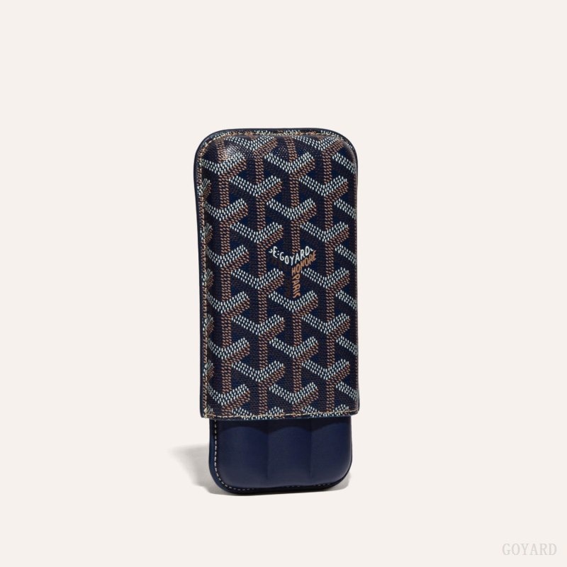 Goyard CHURCHILL 3 CIGAR CASE Marineblå Blå | RUON8402