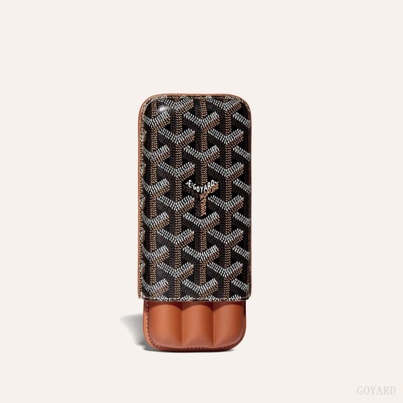 Goyard CHURCHILL 3 CIGAR CASE Svarte Brune | YMNG9764