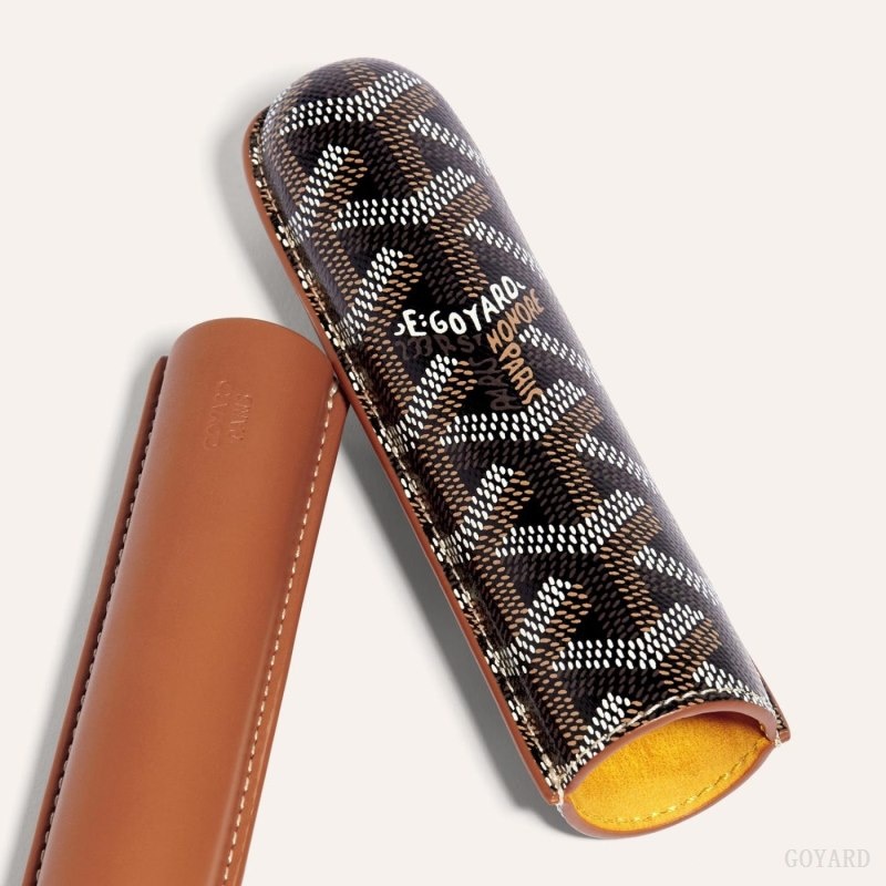 Goyard CHURCHILL SINGLE CIGAR CASE Svarte Brune | HSXY4151