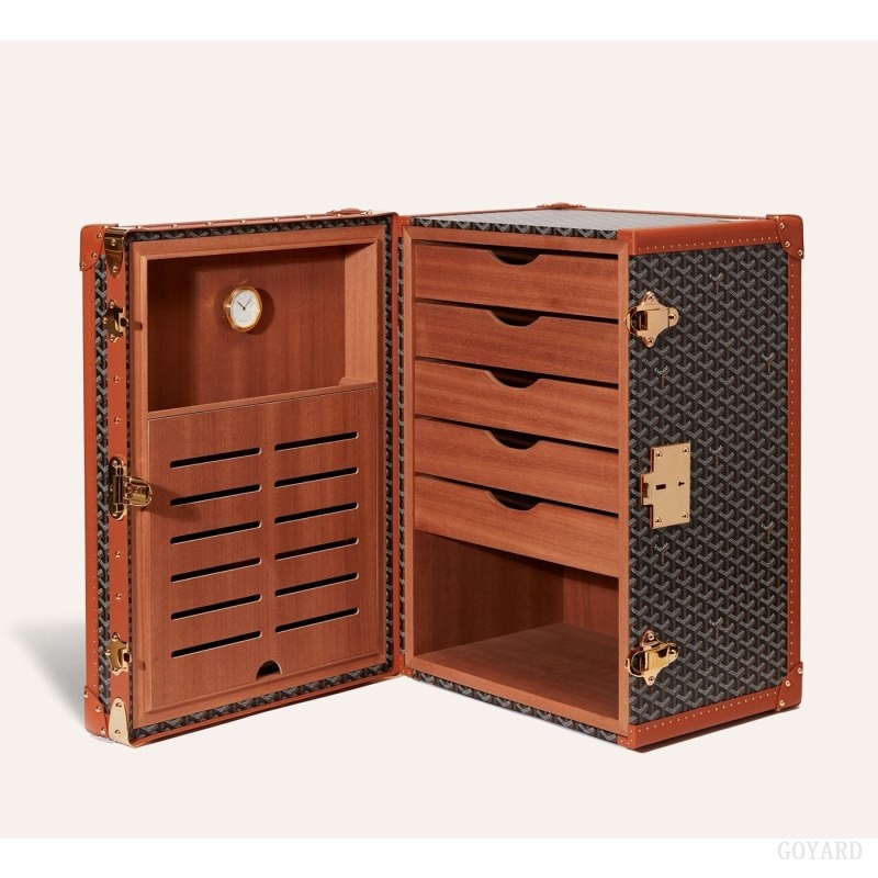 Goyard CIGARES TRUNK Svarte Brune | HESJ7733