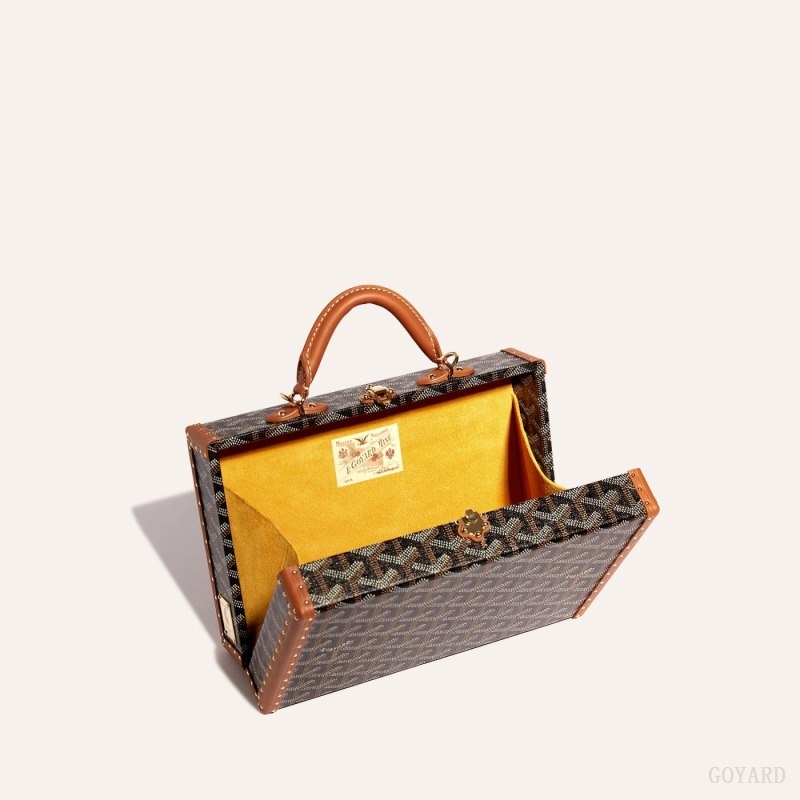 Goyard Grand Hôtel Trunk Bag Svarte Brune | AEUW7882