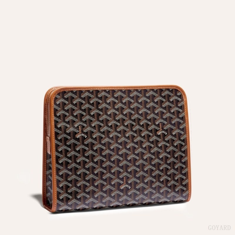 Goyard JOUVENCE GM TOILET BAG Svarte Brune | RDDQ9636