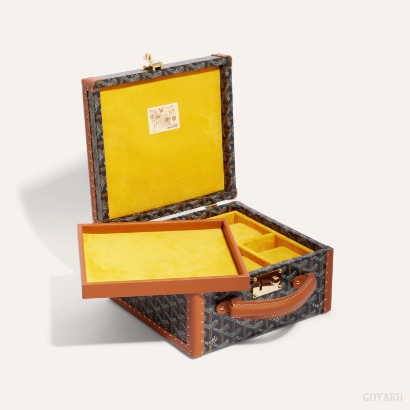 Goyard JOUX 6 WATCH CASE Svarte Brune | ONZY0939