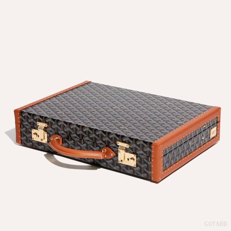 Goyard Manoir PM Document Case Svarte Brune | WWKG3863