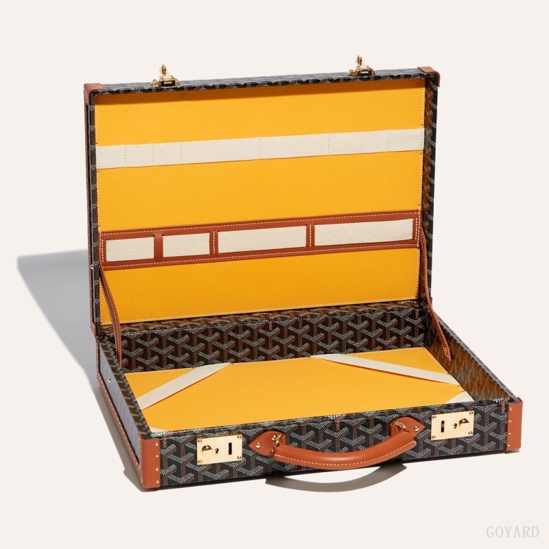 Goyard Manoir PM Document Case Svarte Brune | WWKG3863