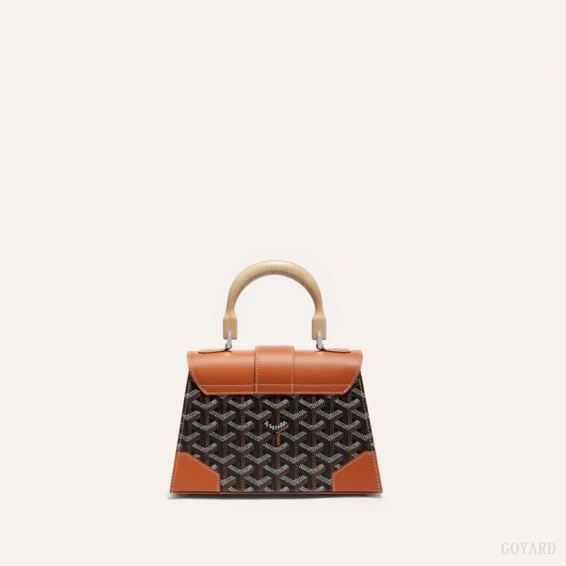 Goyard SAÏGON STRUCTURE MINI BAG Svarte Brune | NKVL4846