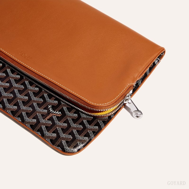 Goyard Sainte-Marie GM Clutch Svarte Brune | JXHB8293