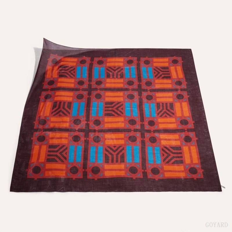 Goyard Shawl N°4 Burgunder Oransje | QPOU2511